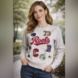 Vintage Roots Varsity Patches Crew Sweatshirt